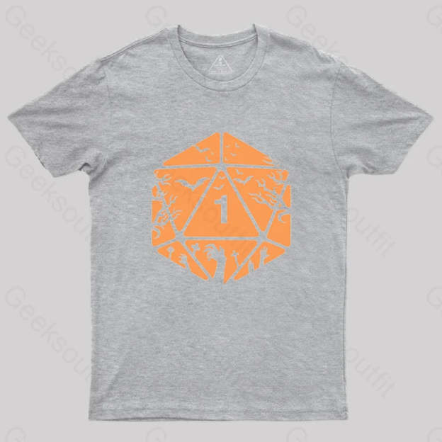 Halloween D20 Die T-Shirt Grey / S