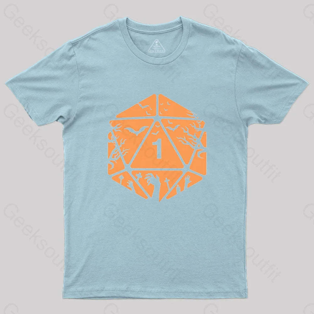 Halloween D20 Die T-Shirt Light Blue / S