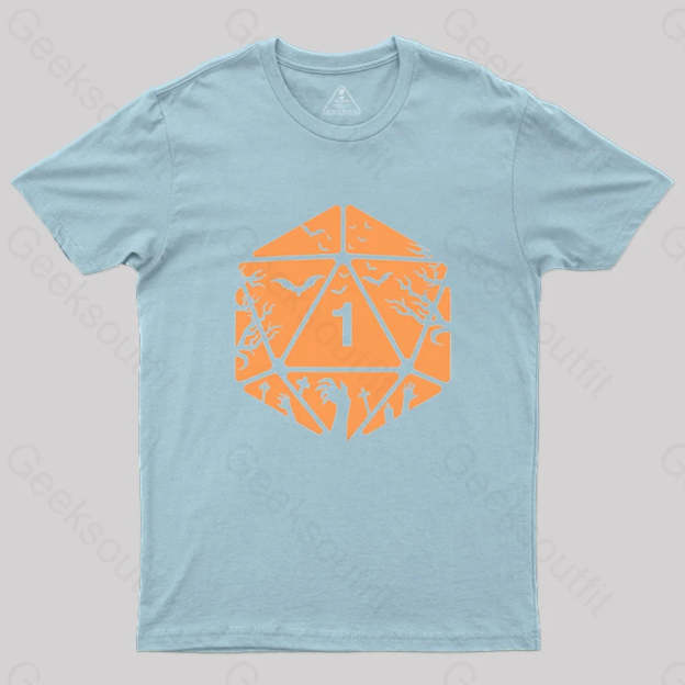 Halloween D20 Die T-Shirt Light Blue / S