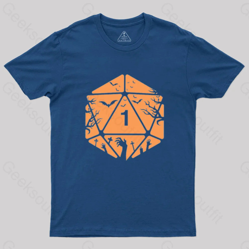 Halloween D20 Die T-Shirt Navy / S