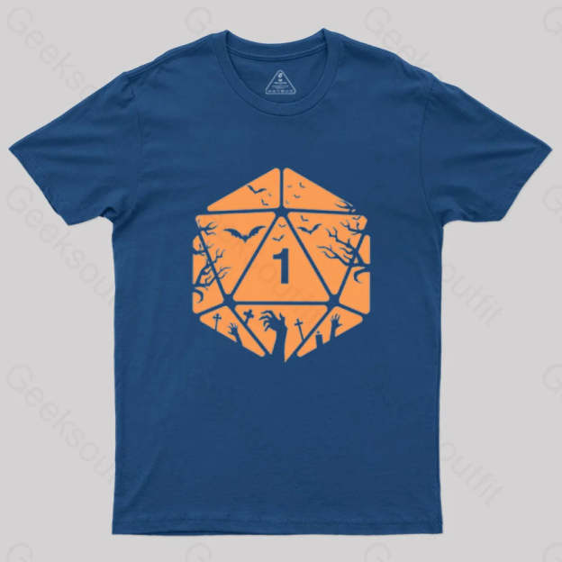 Halloween D20 Die T-Shirt Navy / S
