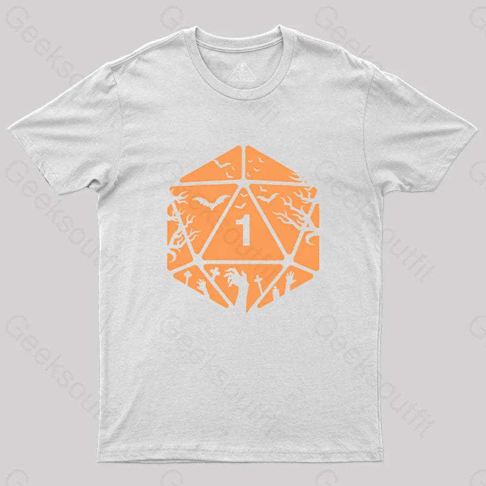 Halloween D20 Die T-Shirt White / S