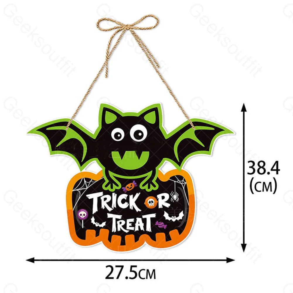 Halloween Pumpkin Bat Decoration Hanging Sign Door