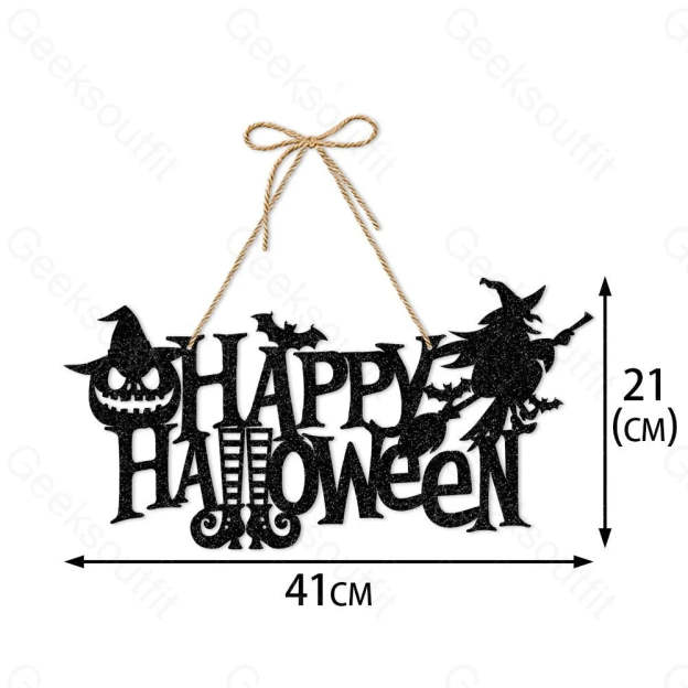 Halloween Pumpkin Bat Decoration Hanging Sign Double-Sided Flash Paper Door Hangers