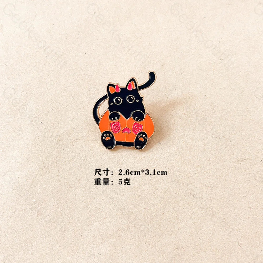 Halloween Pumpkin Cat Cartoon Pins 1#