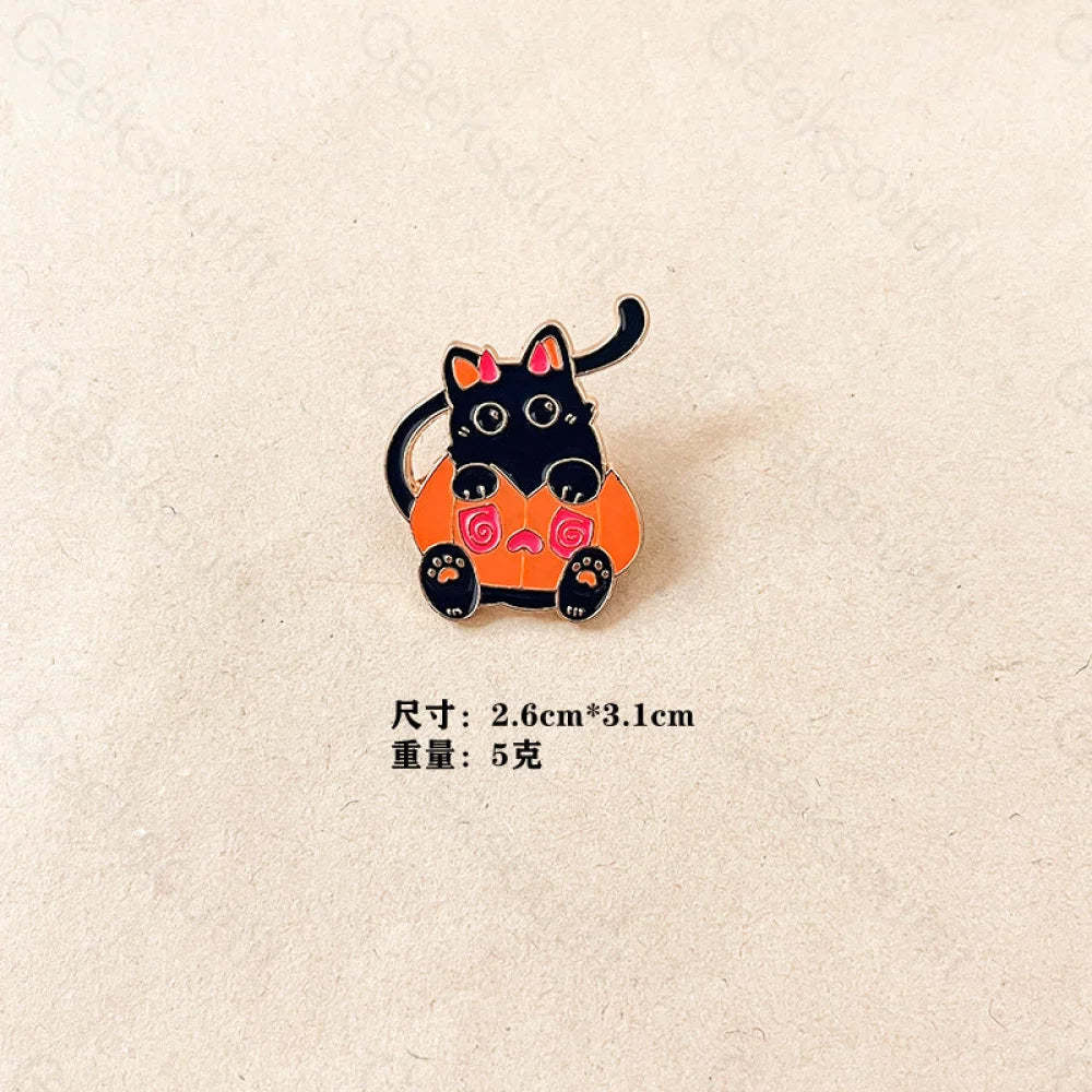 Halloween Pumpkin Cat Cartoon Pins 1#