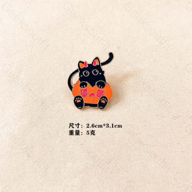 Halloween Pumpkin Cat Cartoon Pins 1#