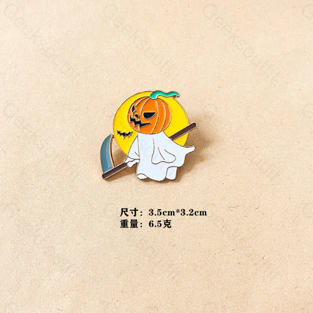 Halloween Pumpkin Cat Cartoon Pins 3# Head Ghost