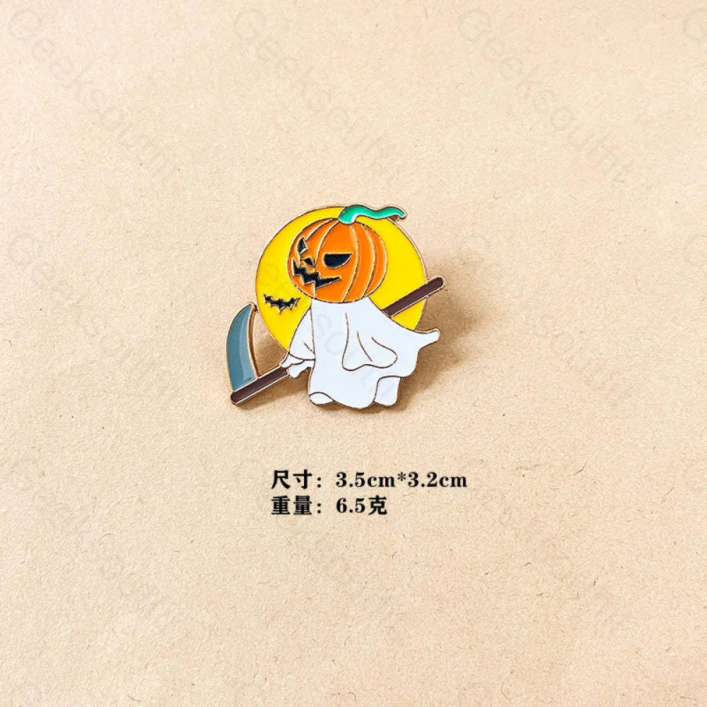 Halloween Pumpkin Cat Cartoon Pins 3# Head Ghost