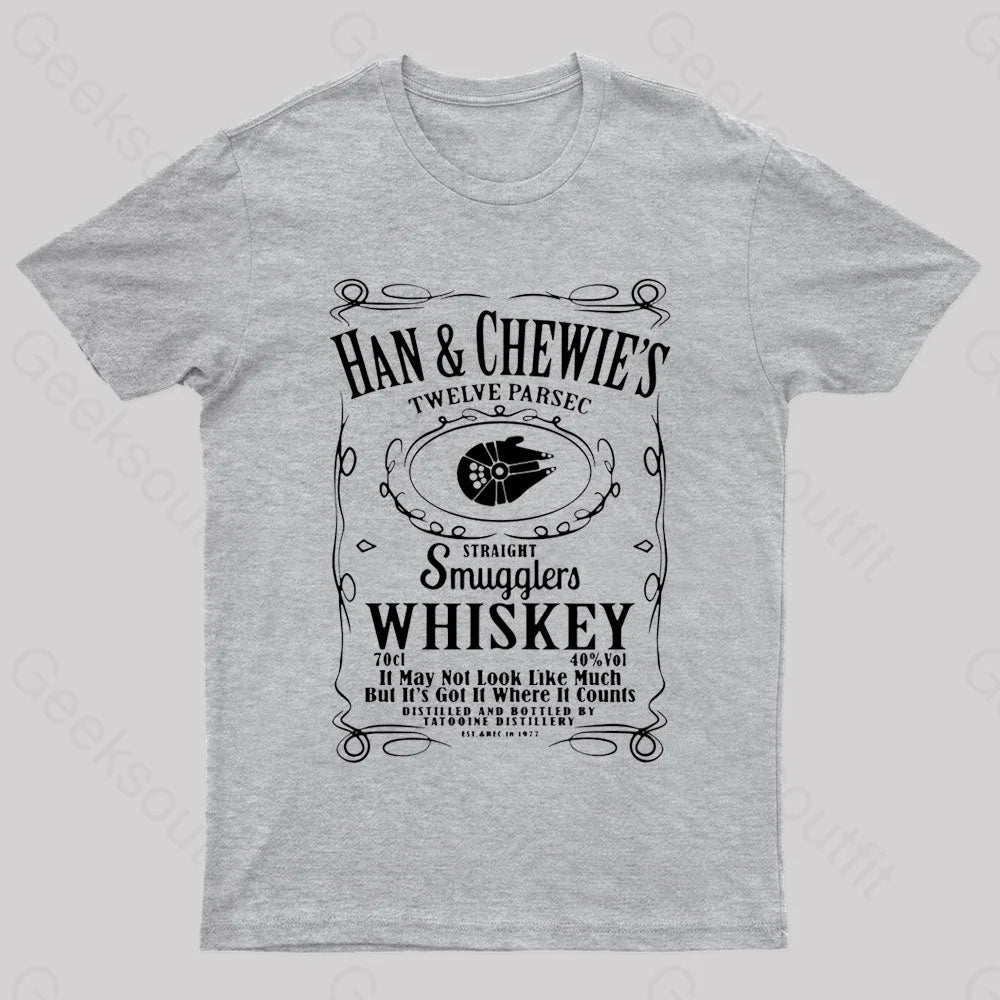 Han&Chewie¡¯s Twelve Parsec Whiskey Geek T-Shirt Grey / S