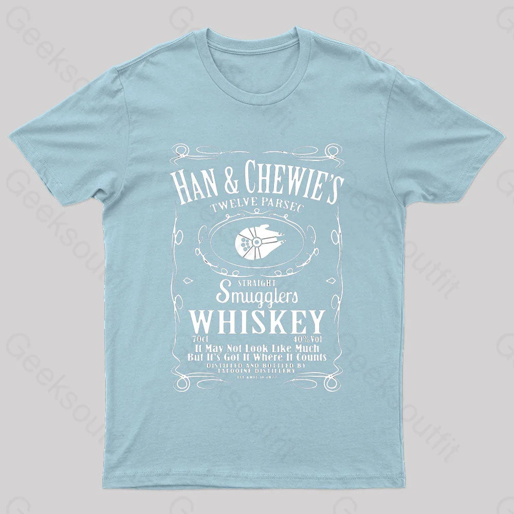 Han&Chewie¡¯s Twelve Parsec Whiskey Geek T-Shirt Light Blue / S