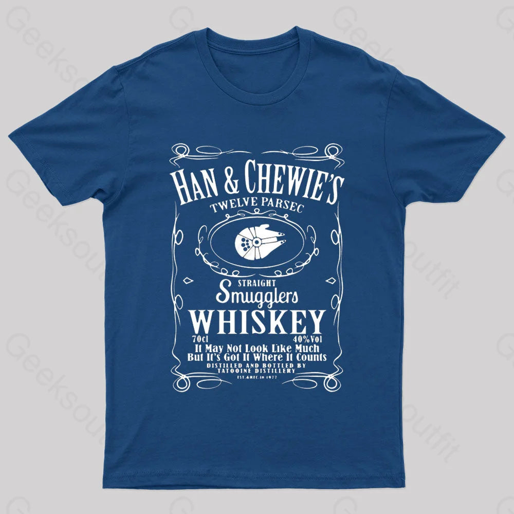 Han&Chewie¡¯s Twelve Parsec Whiskey Geek T-Shirt Navy / S