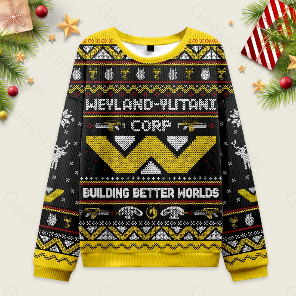 Happy Alien Xmas Black Ugly Christmas Sweater Men??s Style-S