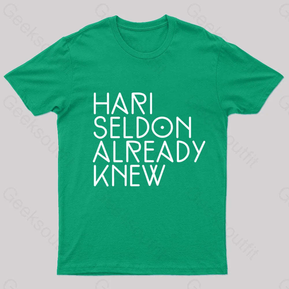 Hari Seldon Already Knew Nerd T-Shirt Green / S