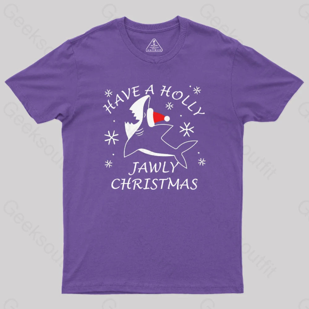 Have A Holly Jawly Christmas Geek T-Shirt Purple / S