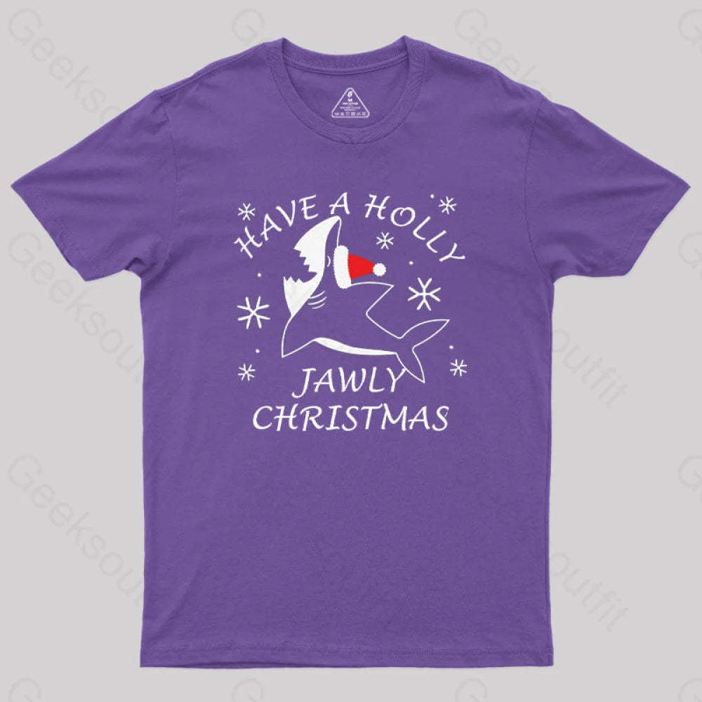 Have A Holly Jawly Christmas Geek T-Shirt Purple / S