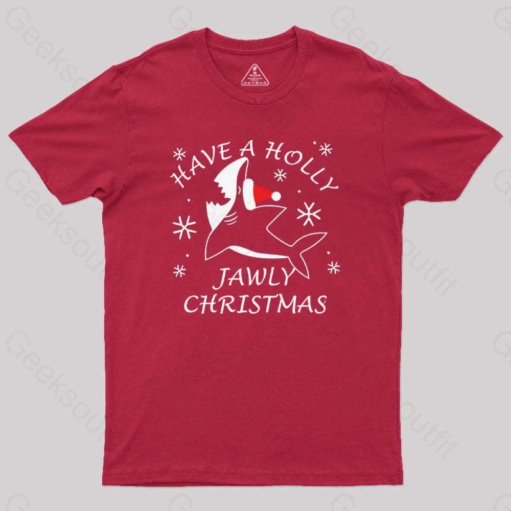 Have A Holly Jawly Christmas Geek T-Shirt Red / S
