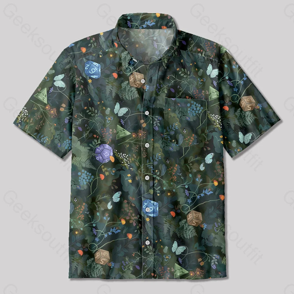 Hawaiian Plants Dnd Button Up Pocket Shirt Up / S Bus586 Yc