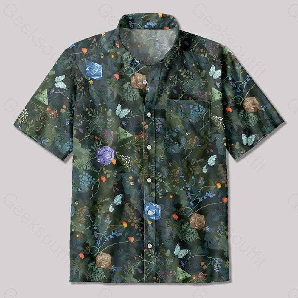 Hawaiian Plants Dnd Button Up Pocket Shirt Up / S Bus586 Yc