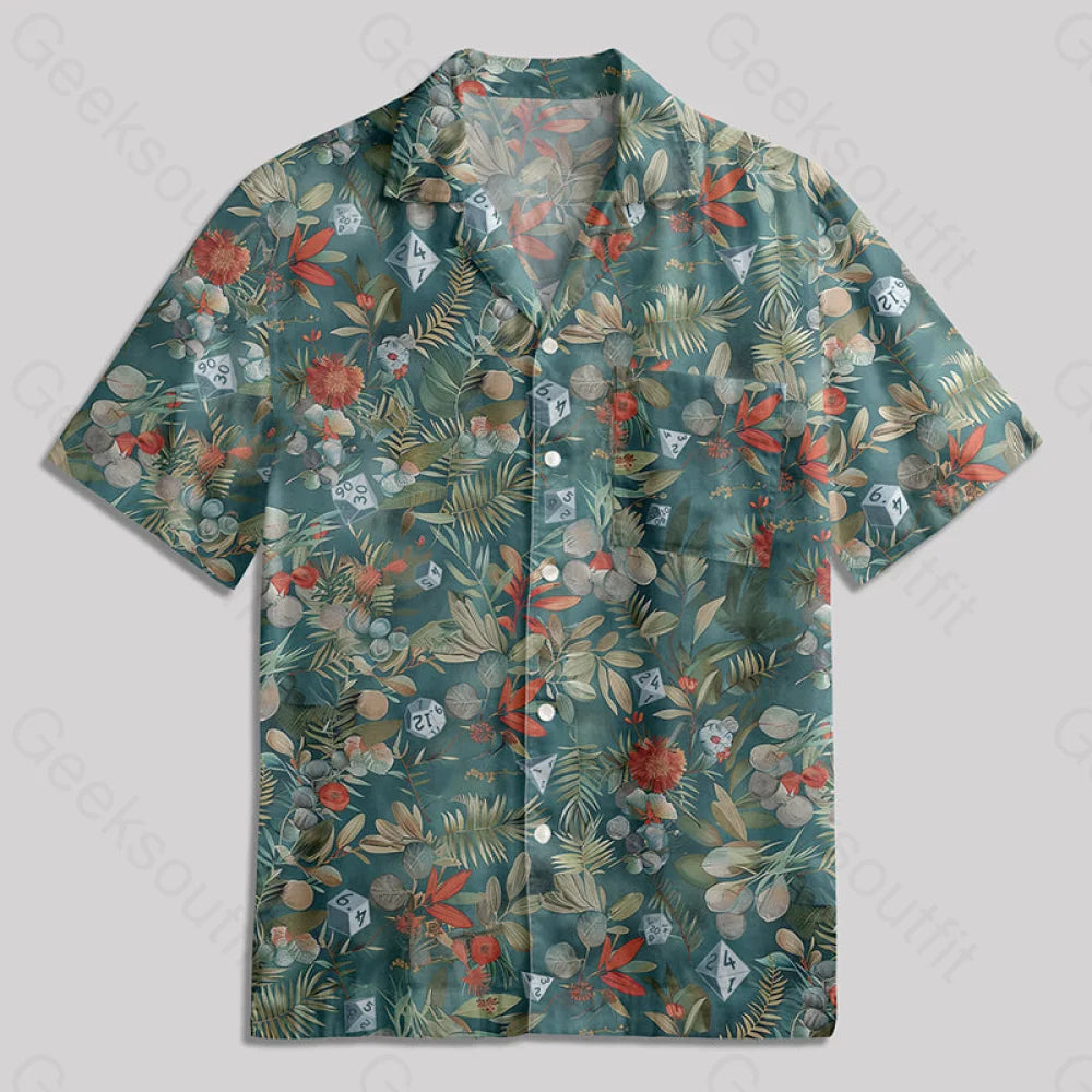 Hawaiian Style Dice Button Up Pocket Shirt / S Bus587 Yc