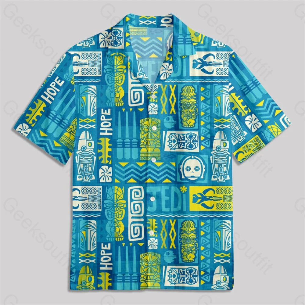 Hawaiian Totem Button Up Pocket Shirt / S Bus603 Yc