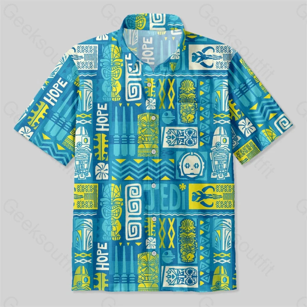 Hawaiian Totem Button Up Pocket Shirt Up / S Bus603 Yc