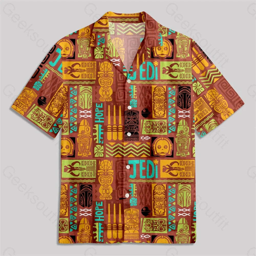 Hawaiian Totem Button Up Pocket Shirt / S Bus604 Yc