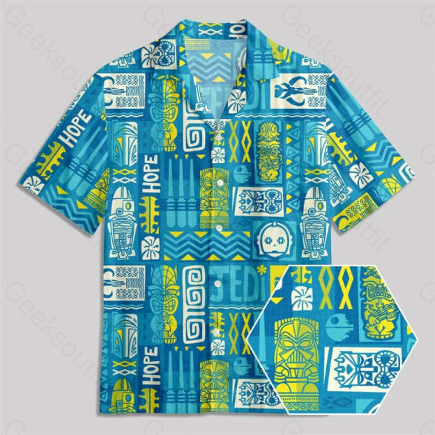 Hawaiian Totem Button Up Pocket Shirt Yc
