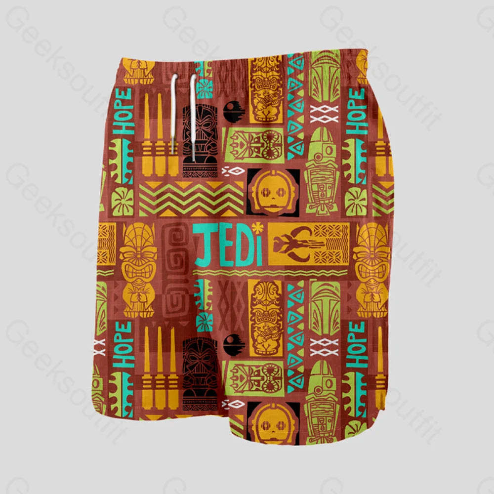 Hawaiian Totem Geeky Drawstring Shorts