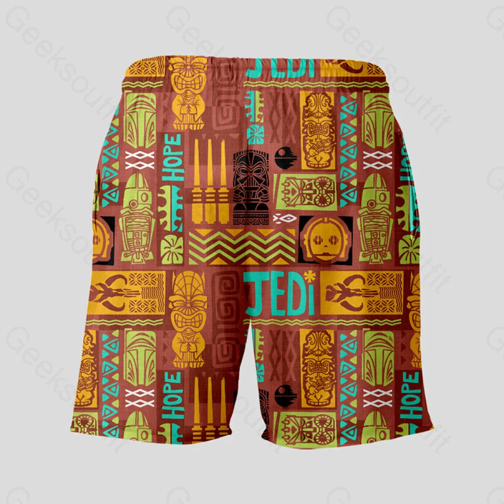 Hawaiian Totem Geeky Drawstring Shorts