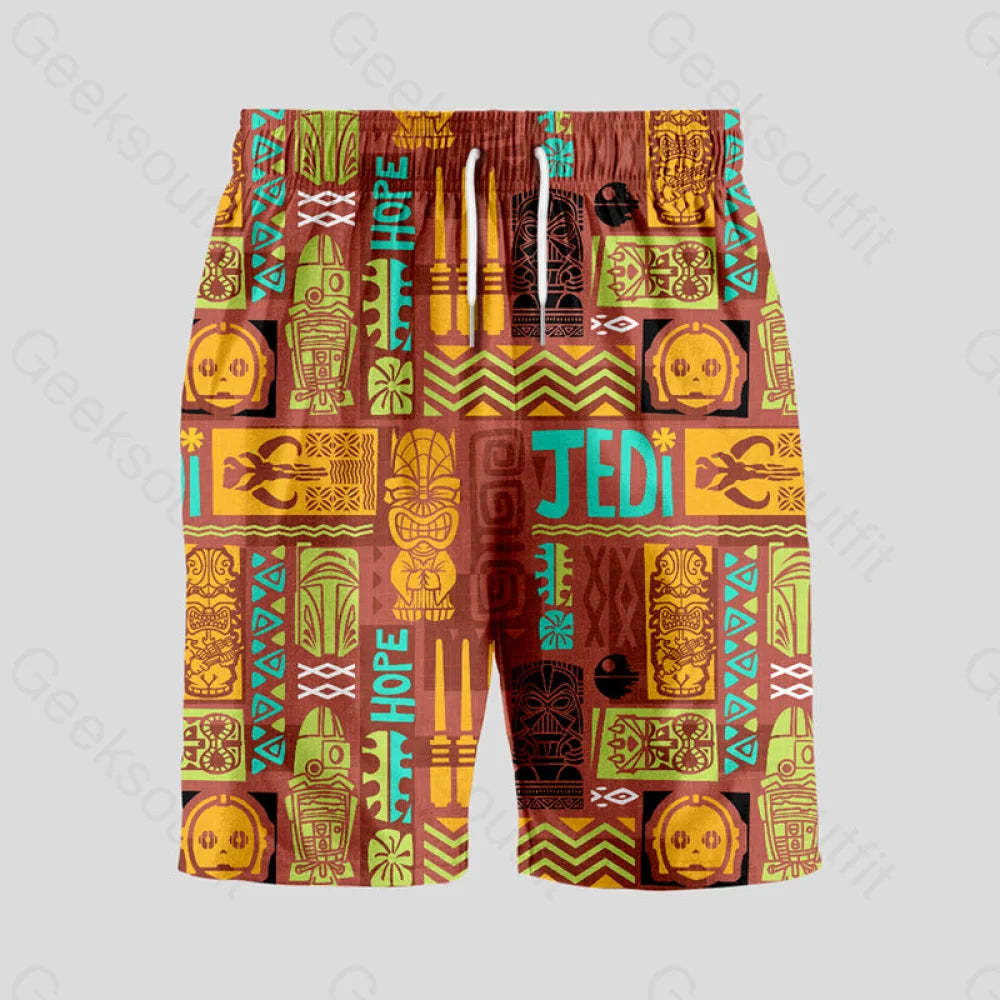 Hawaiian Totem Geeky Drawstring Shorts S