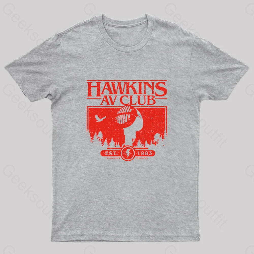 Hawkins Av Club Geek T-Shirt Grey / S