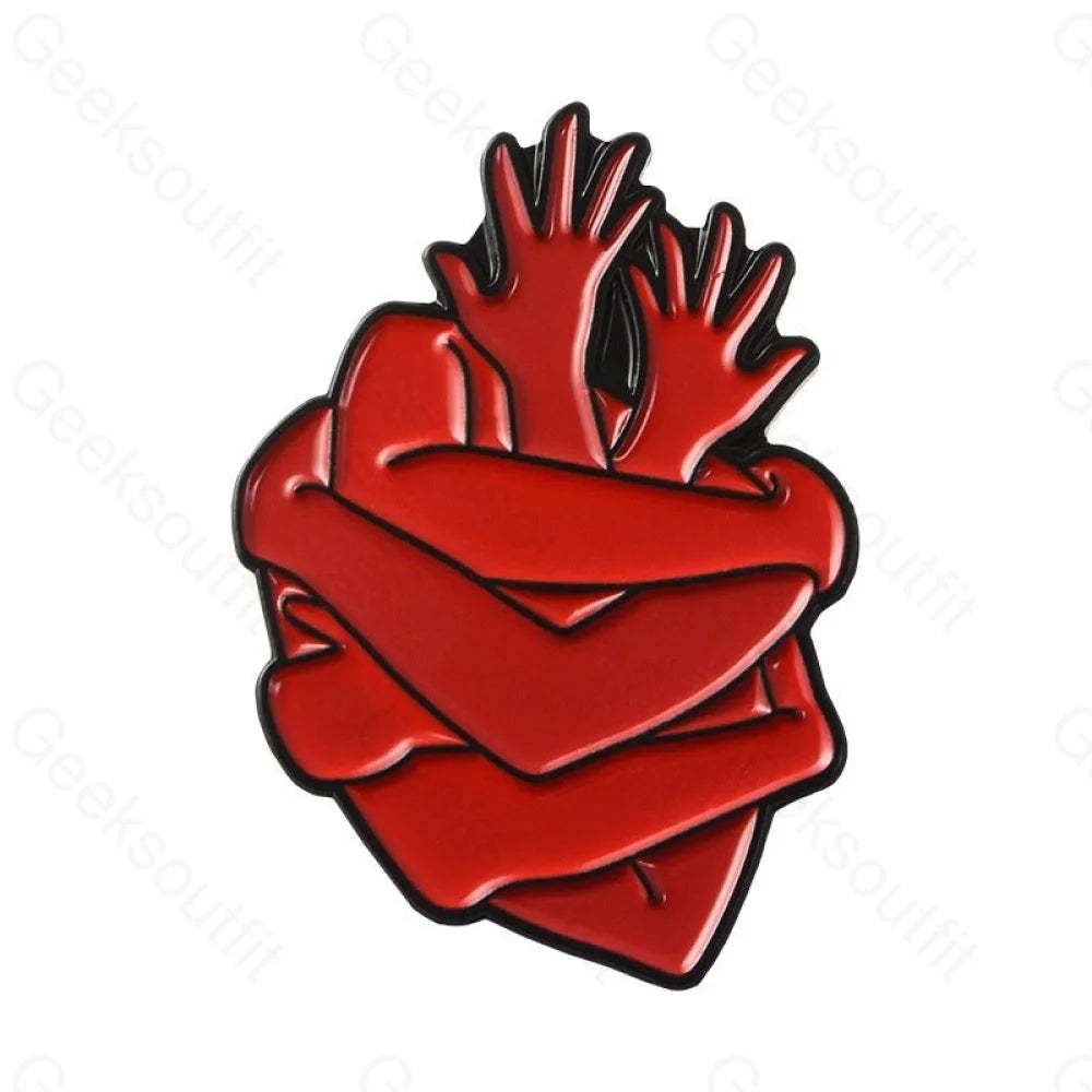 Heart Enamel Pins - Geeksoutfit
