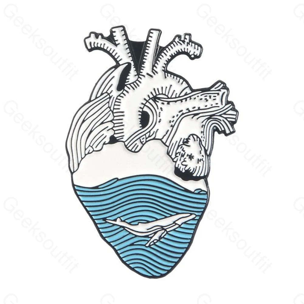 Heart Enamel Pins - Geeksoutfit