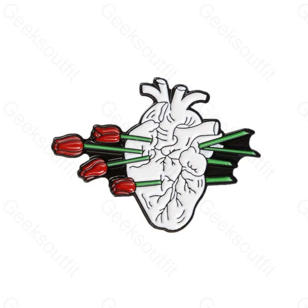 Heart Enamel Pins - Geeksoutfit