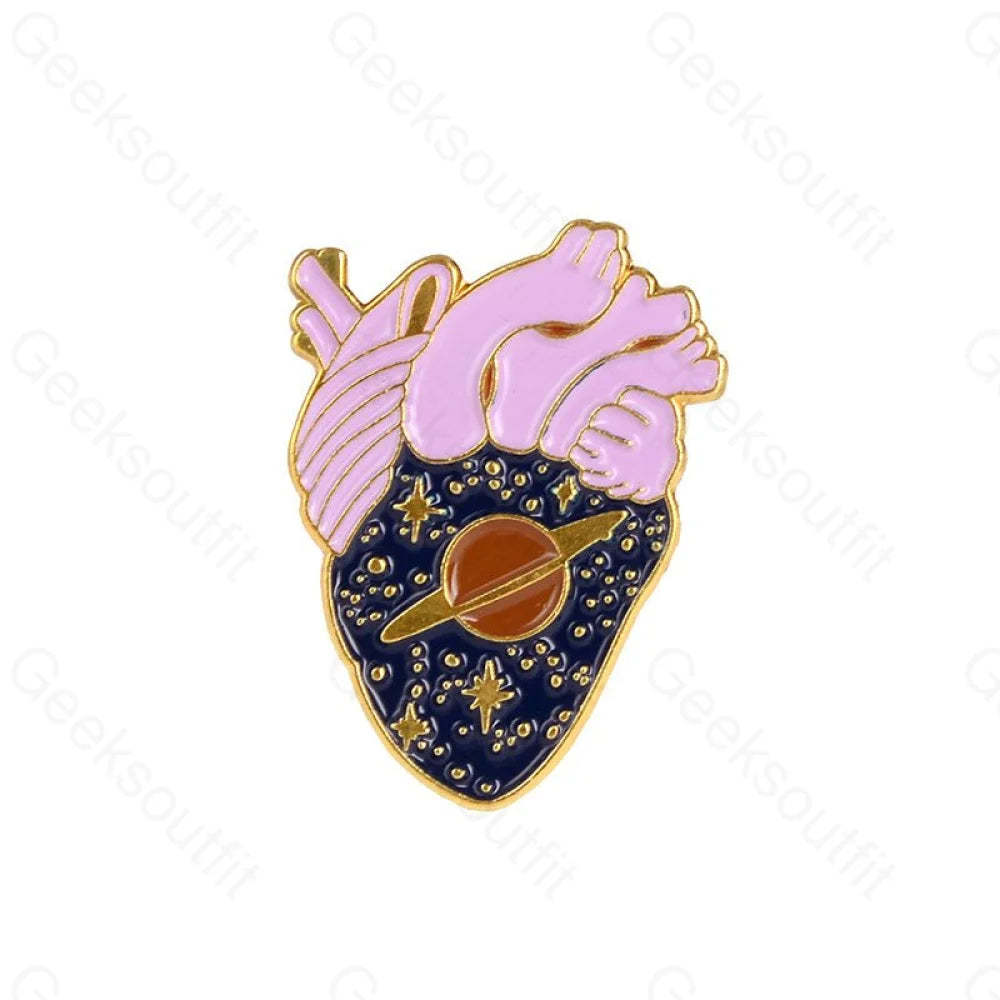 Heart Enamel Pins - Geeksoutfit