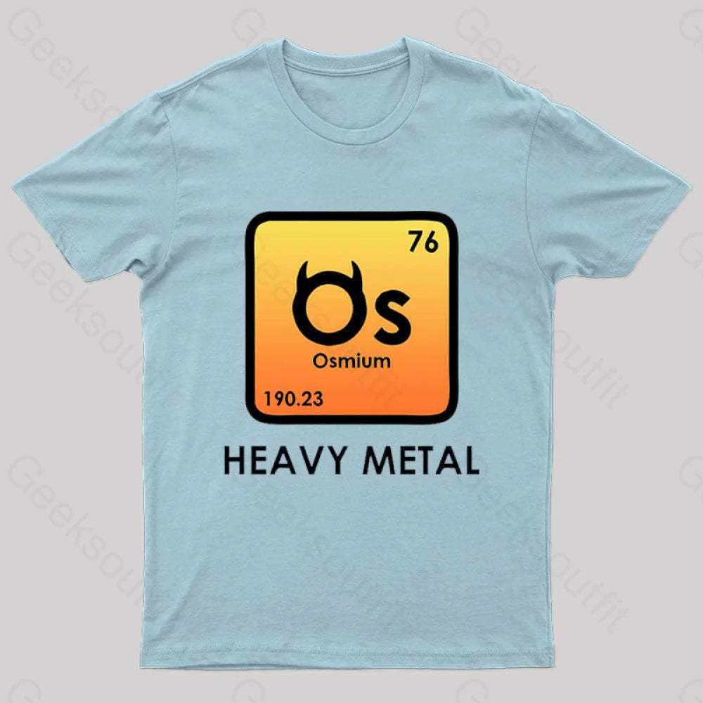 Heavy Metal Osmium Nerd T-Shirt Light Blue / S