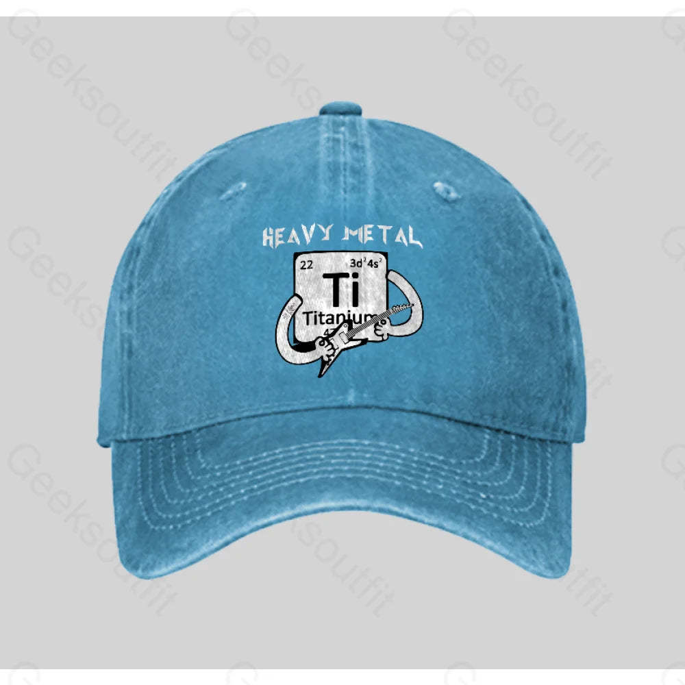 Heavy Metal Washed Vintage Baseball Cap Blue
