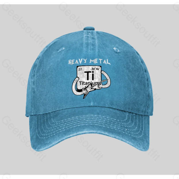 Heavy Metal Washed Vintage Baseball Cap Blue