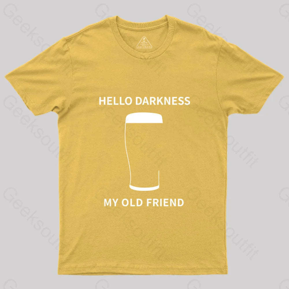 Hello Darkness My Old Friend Nerdy Graphic T-Shirt Yellow / S
