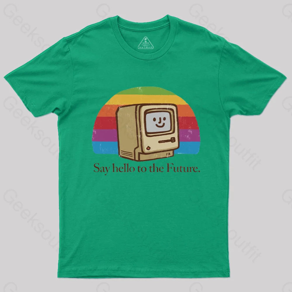 Hello Future T-Shirt Green / S