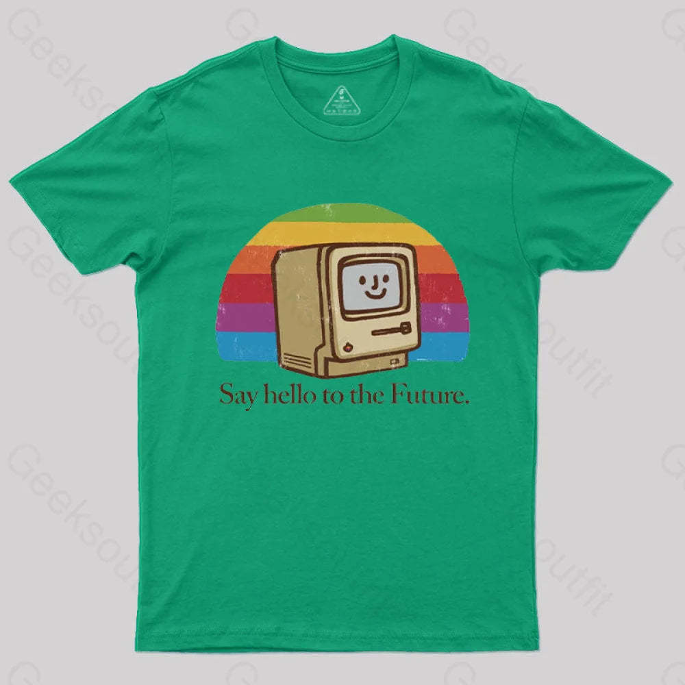 Hello Future T-Shirt Green / S