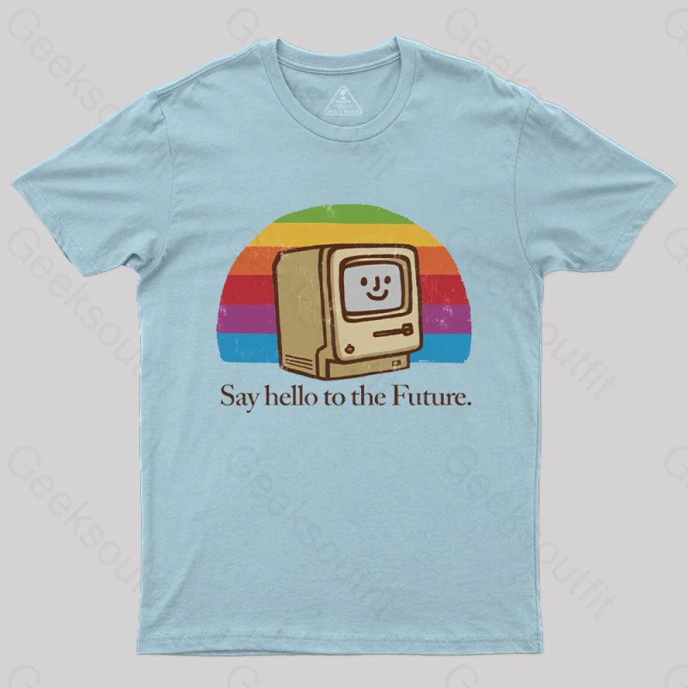 Hello Future T-Shirt Light Blue / S