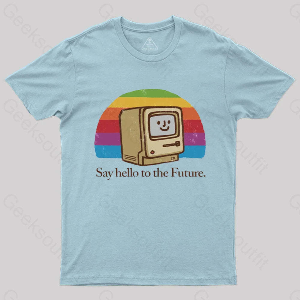 Hello Future T-Shirt Light Blue / S