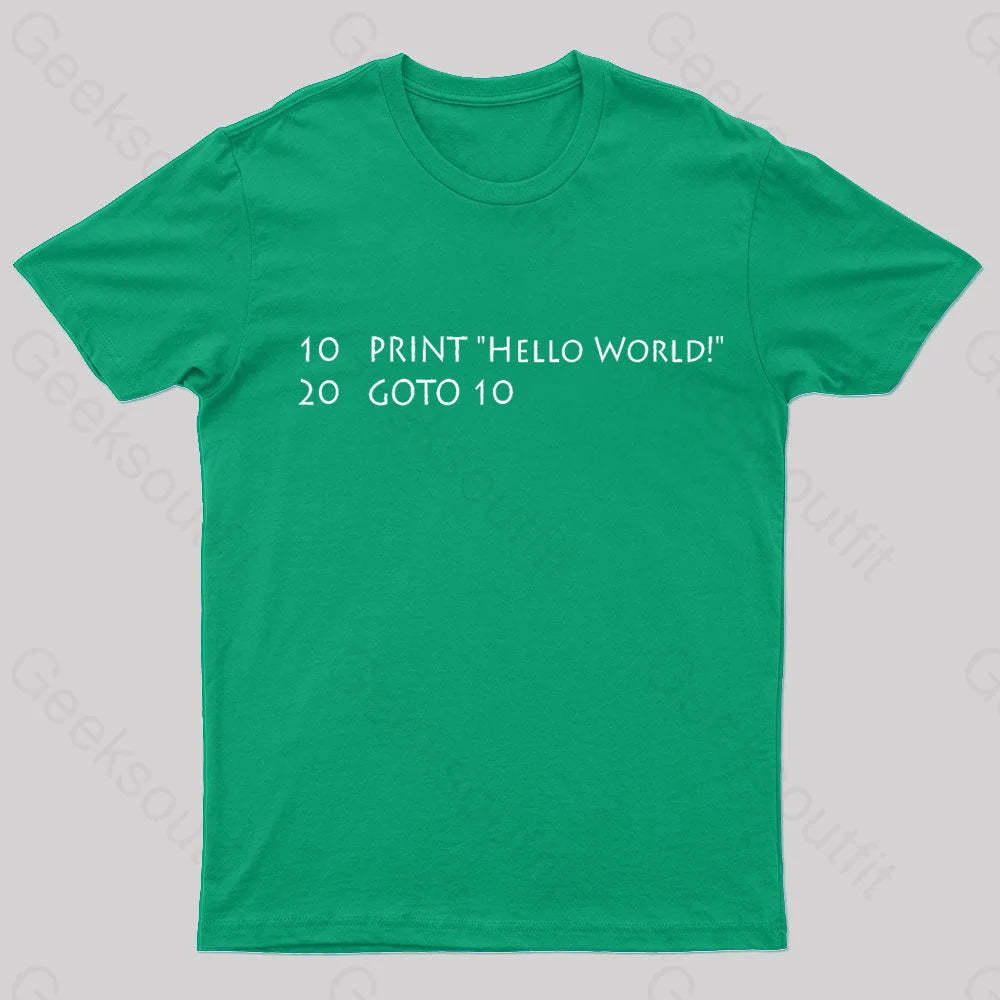 Hello World Nerd T-Shirt Green / S