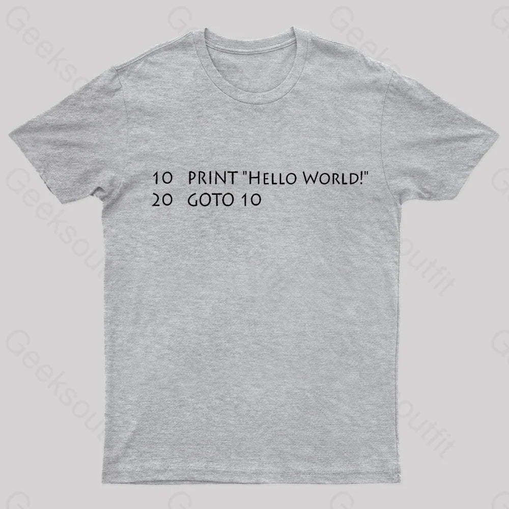 Hello World Nerd T-Shirt Grey / S