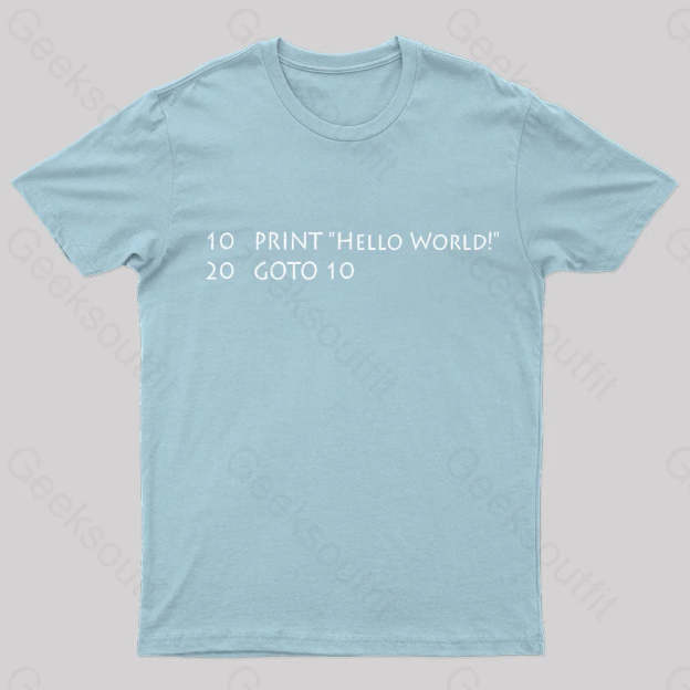 Hello World Nerd T-Shirt Light Blue / S