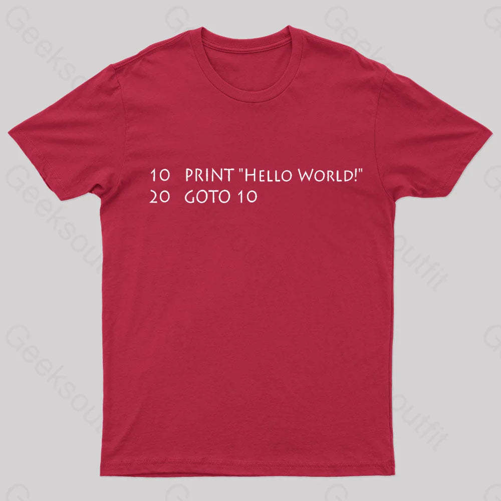 Hello World Nerd T-Shirt Red / S