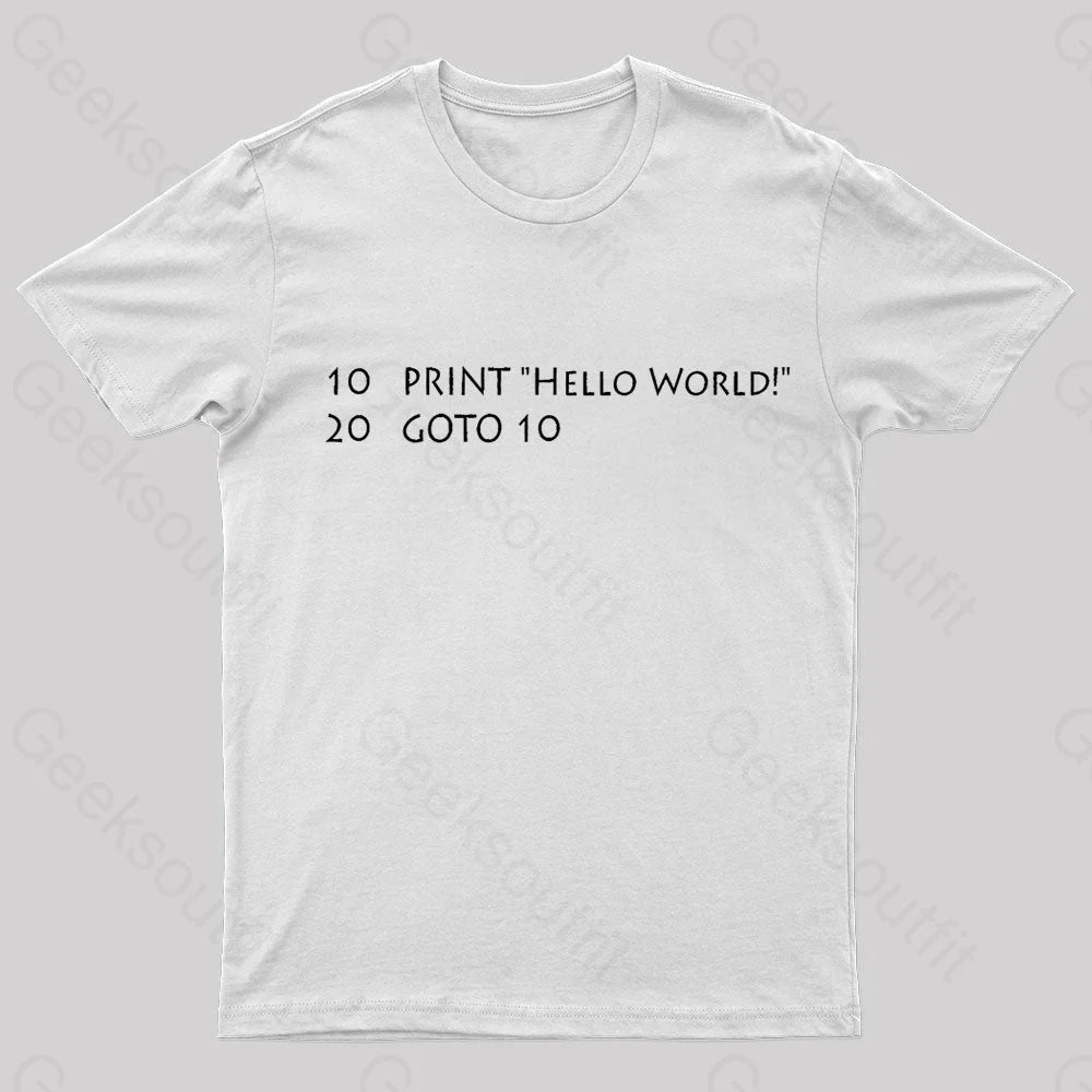 Hello World Nerd T-Shirt White / S