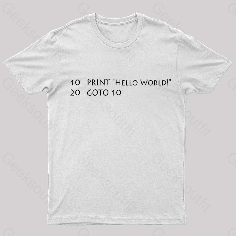 Hello World Nerd T-Shirt White / S